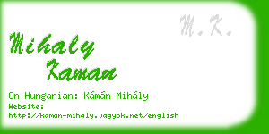 mihaly kaman business card