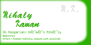 mihaly kaman business card